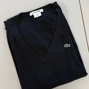 Lacoste V-Neck Sweater in Black